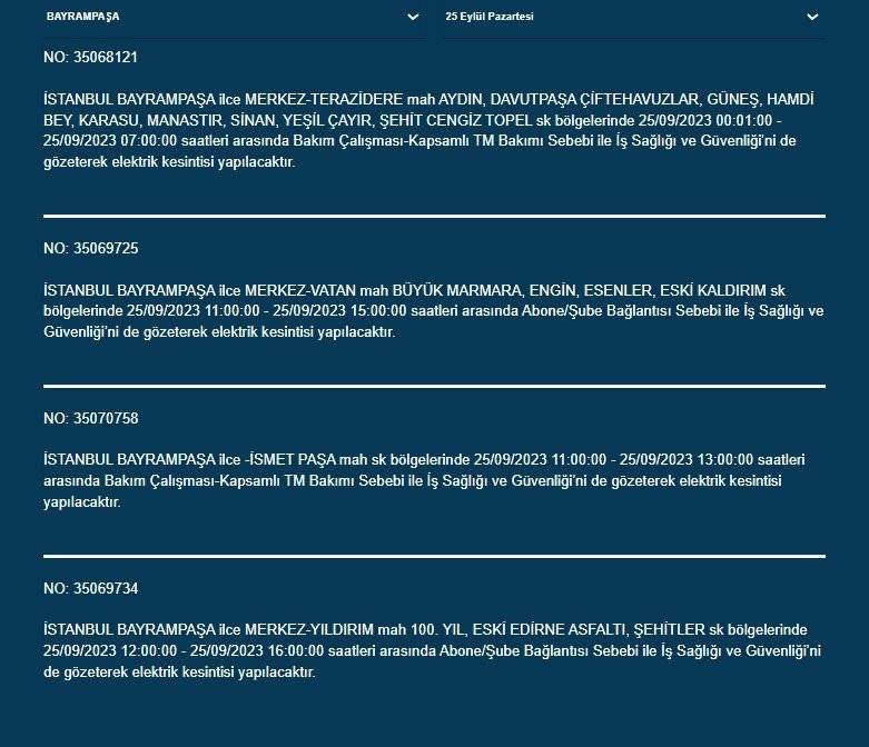 BEDAŞ İstanbul’un 22 ilçesinde elektriklerin kesileceğini duyurdu - Resim: 18